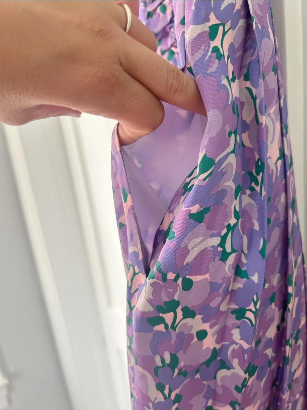 J. Crew Collection: Ratti Lilac Floral Pleated Midi Dress - Size 8